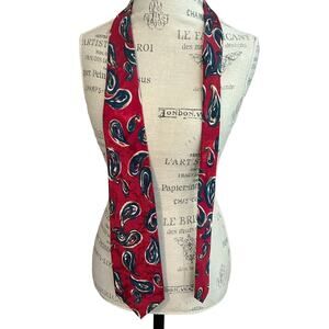 L’uomo italin silk red blue paisley vintage 80s 90s style men’s tie
